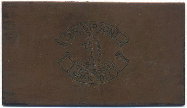 A copper plate with the inscription R Gipson