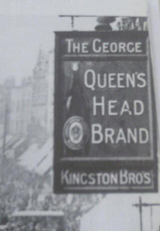 George pub sign from 1926, naming the Kingston Brothers
