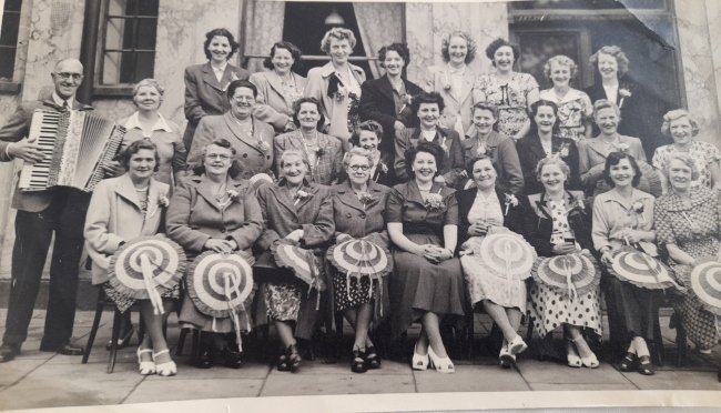 The ladies from the Kerkfield outing to Southend. Joyce Kathleen Jones in the middle of front row - 1948.