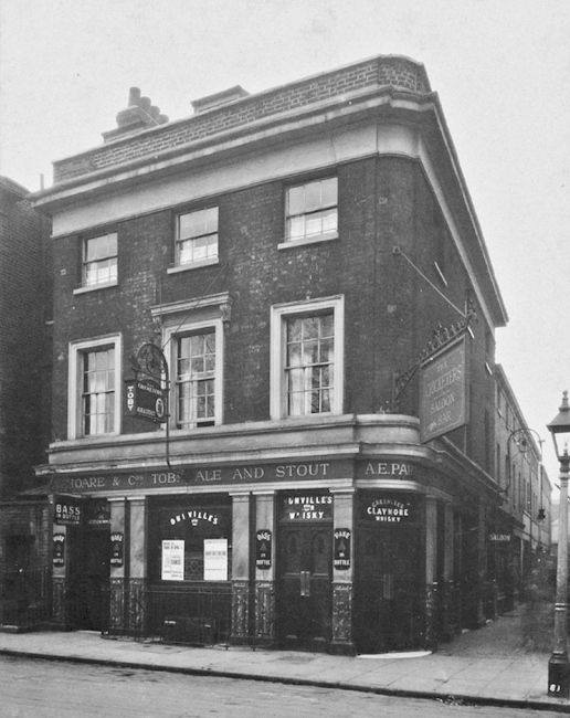 The Cricketers, King William Street, Greenwich at the corner of Turnpin Lane in 1938, landlord Arthur E Partridge.